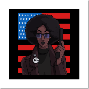 Black Panther Party USA Flag Posters and Art